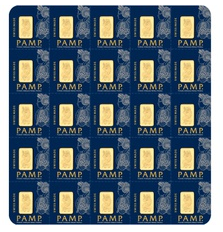 PAMP 25 Gram multigram Gold Bar minted
